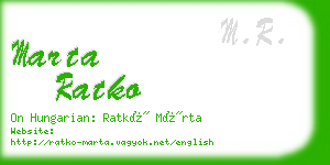 marta ratko business card